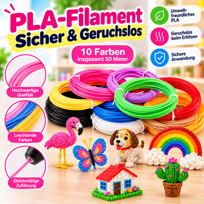 🖌️ 3D-Druckstift mit Display – Komplettset mit 10 Farben, Zeichenvorlagen & Tasche